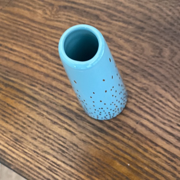 MCM blue with goldtone accents bud vase - Picture 4 of 10